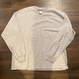Mens XL Long Sleeve T-Shirt Gray Grey Tee